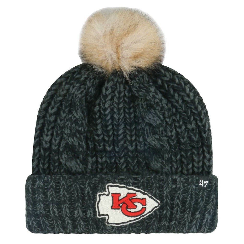 Kansas City Chiefs '47 Women's Meeko Cuffed Knit Hat with Pom Black
