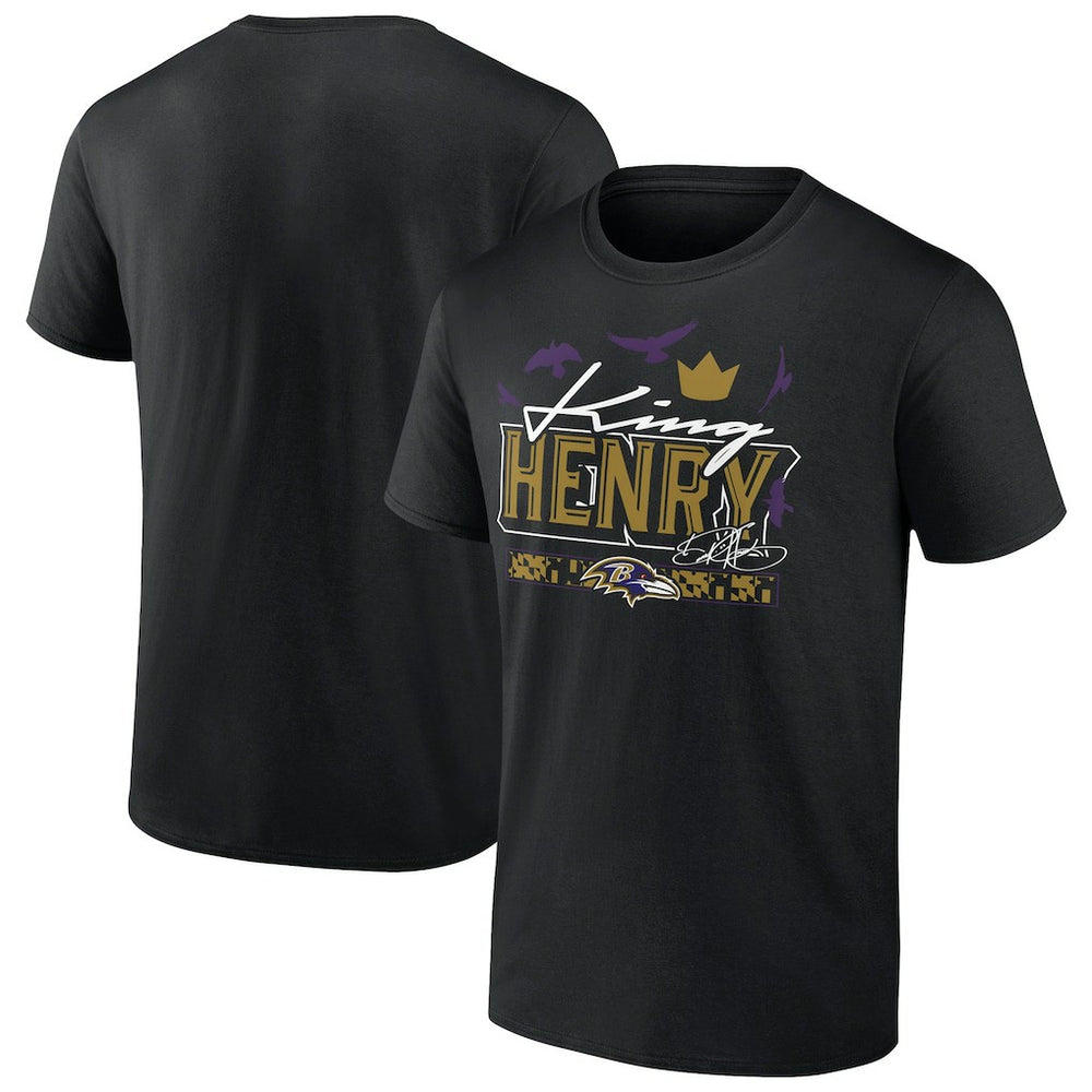 Derrick Henry Baltimore Ravens King Henry's Crown T-Shirt Black