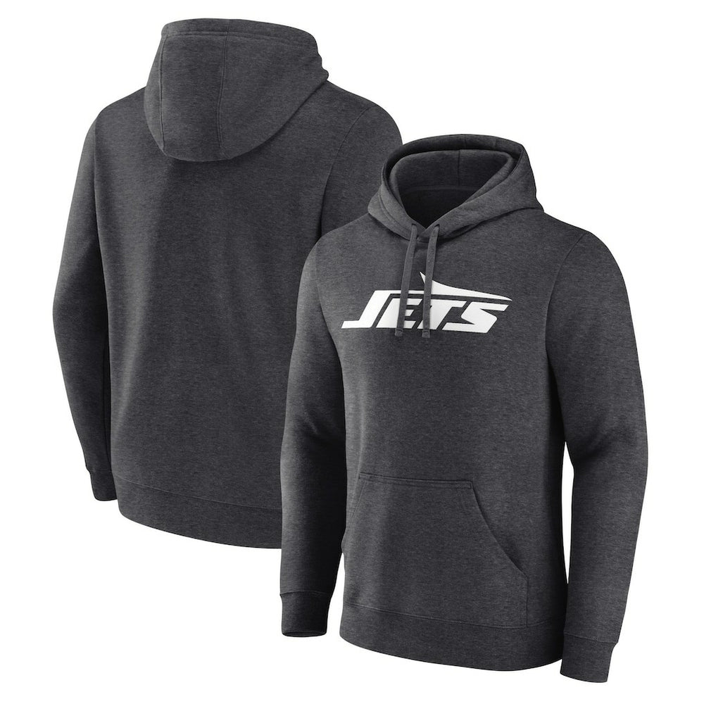 New York Jets Primary Logo Pullover Hoodie Charcoal