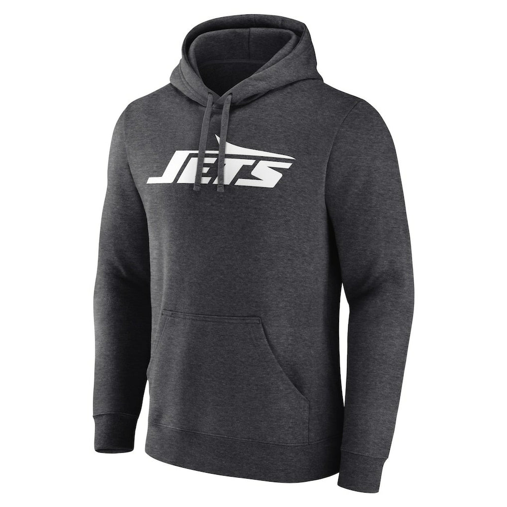 New York Jets Primary Logo Pullover Hoodie Charcoal