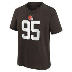 Myles Garrett Cleveland Browns Youth Player Name & Number T-Shirt Brown