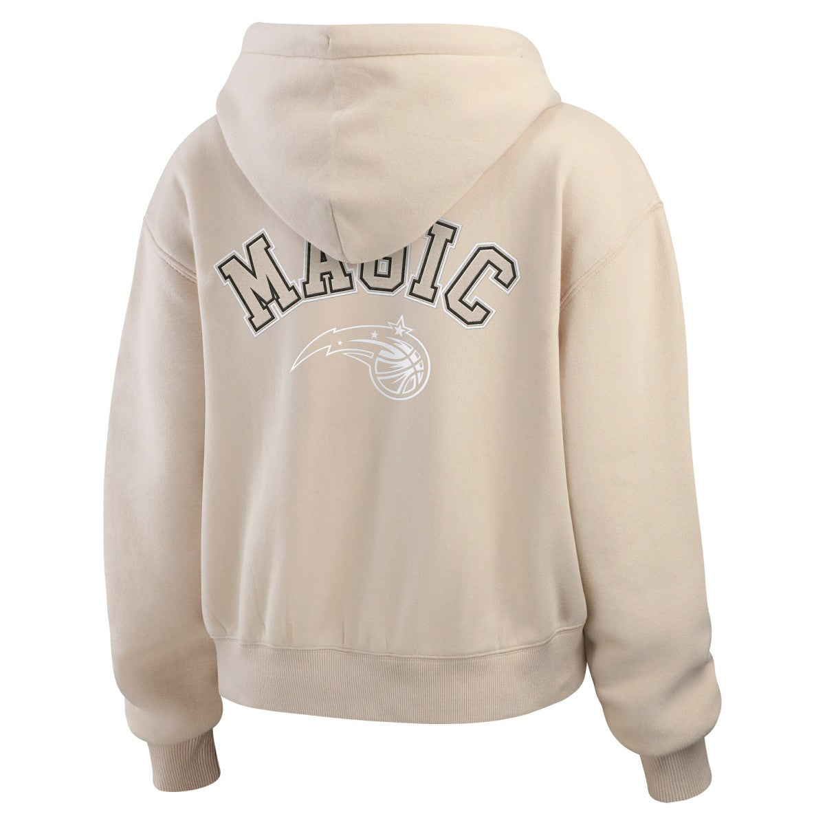 Orlando Magic WEAR by Erin Andrews Women's Tonal Felt Patch Full-Zip Hoodie Tan