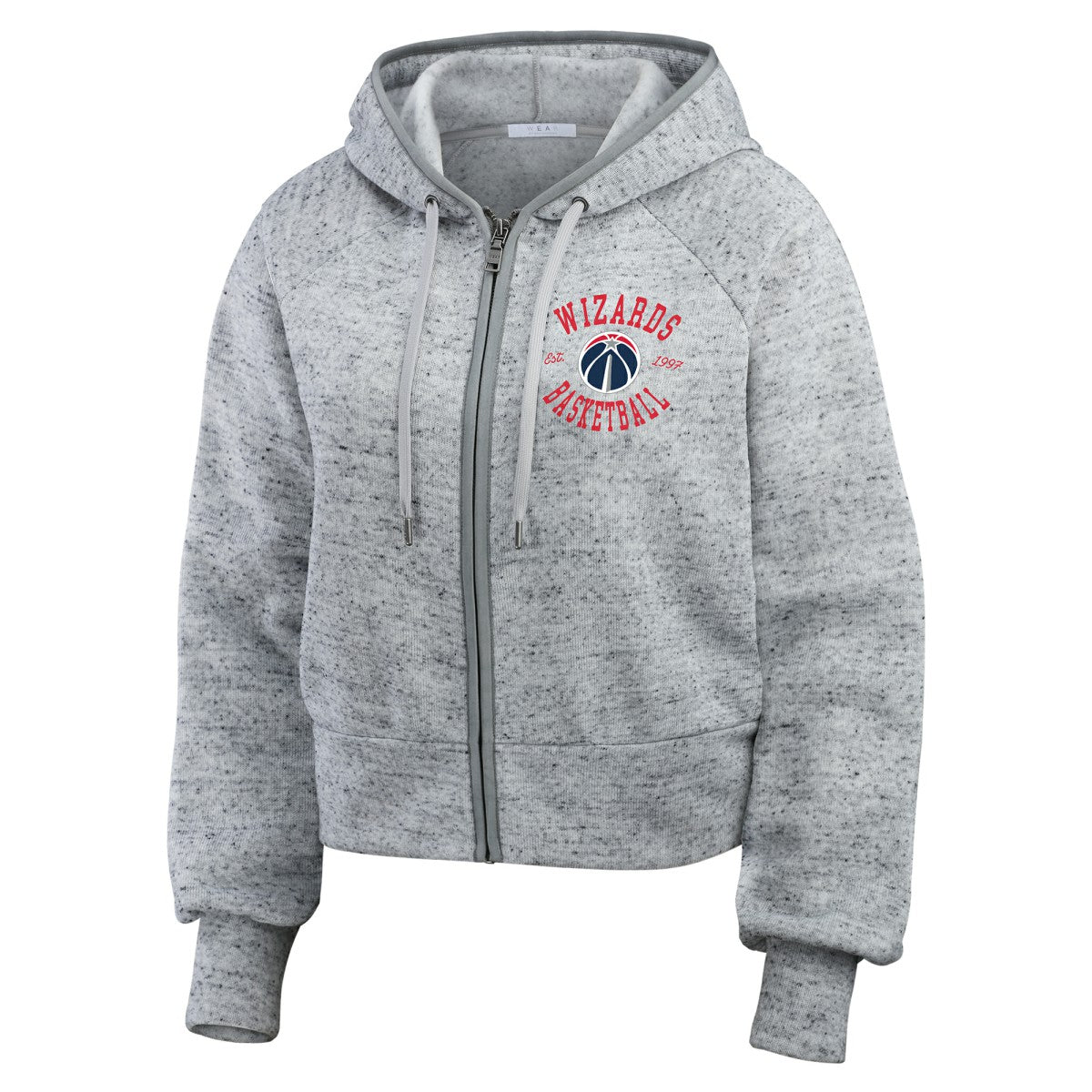 Washington Wizards WEAR by Erin Andrews Women's Speckled Radiator Full-Zip Hoodie Heather Gray