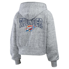 Oklahoma City Thunder WEAR by Erin Andrews Women's Speckled Radiator Full-Zip Hoodie Heather Gray