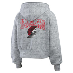 Portland Trail Blazers WEAR by Erin Andrews Women's Speckled Radiator Full-Zip Hoodie Heather Gray