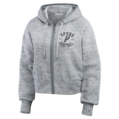 San Antonio Spurs WEAR by Erin Andrews Women's Speckled Radiator Full-Zip Hoodie Heather Gray