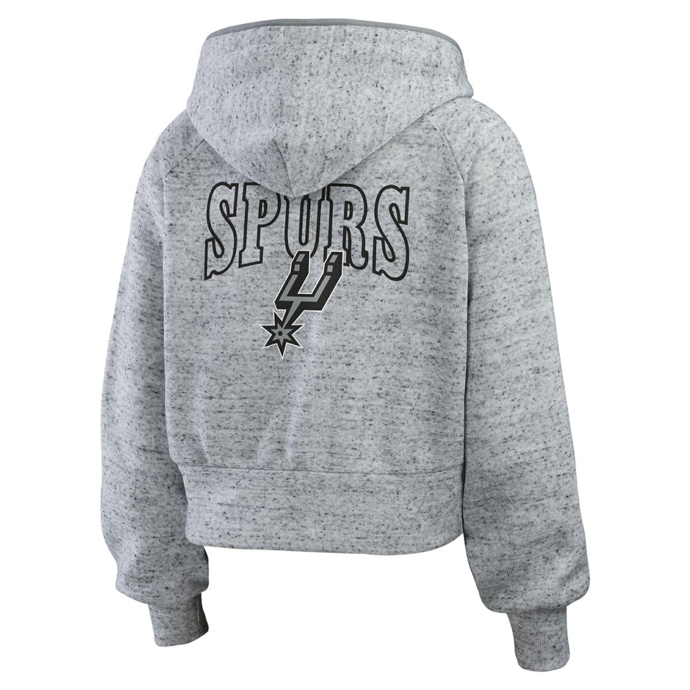San Antonio Spurs WEAR by Erin Andrews Women's Speckled Radiator Full-Zip Hoodie Heather Gray
