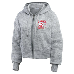 Atlanta Hawks WEAR by Erin Andrews Women's Speckled Radiator Full-Zip Hoodie Heather Gray