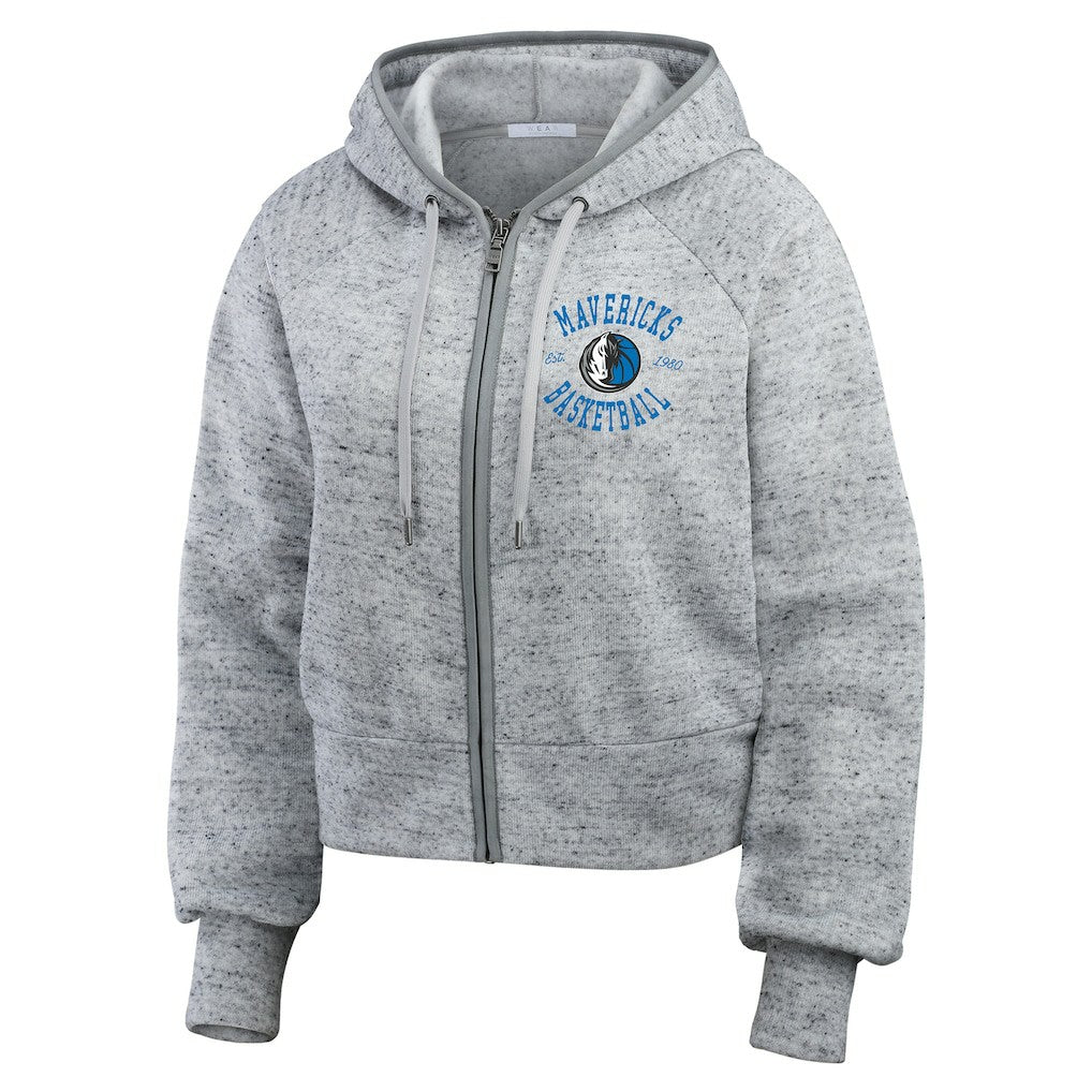 Dallas Mavericks WEAR by Erin Andrews Women's Speckled Radiator Full-Zip Hoodie Heather Gray