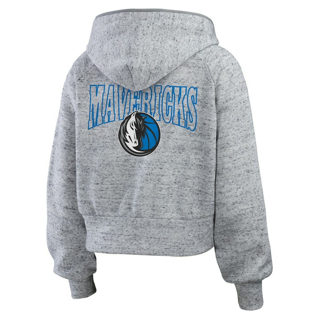 Dallas Mavericks WEAR by Erin Andrews Women's Speckled Radiator Full-Zip Hoodie Heather Gray