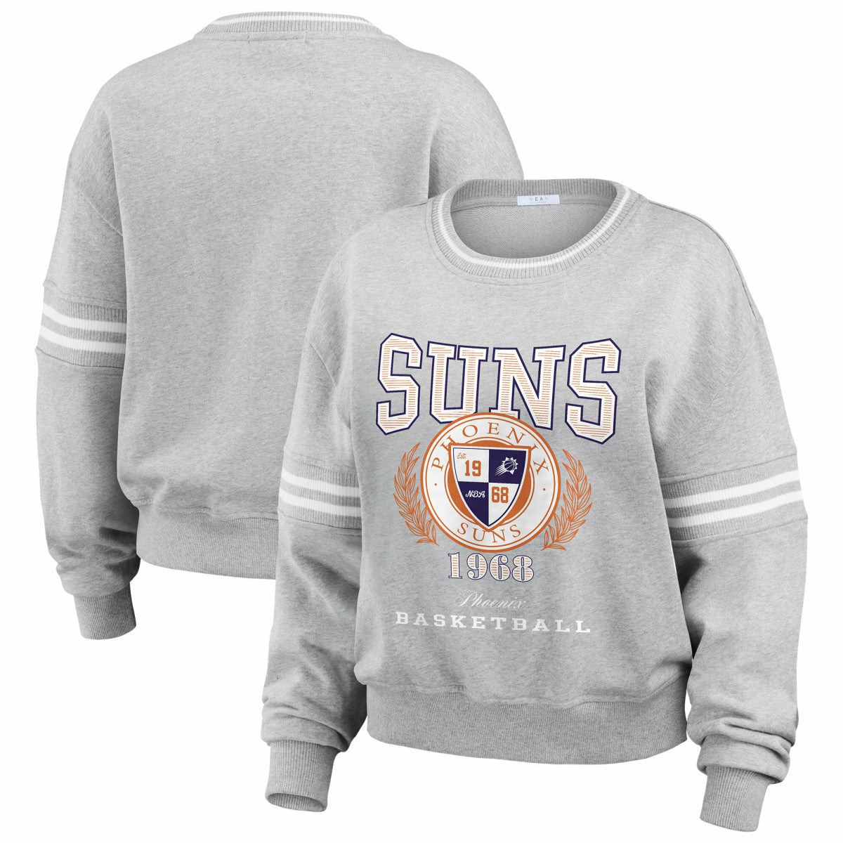 Phoenix Suns WEAR by Erin Andrews Women's French Terry Pullover Sweatshirt Heather Gray