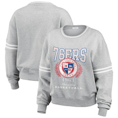 Philadelphia 76ers WEAR by Erin Andrews Women's French Terry Pullover Sweatshirt Heather Gray