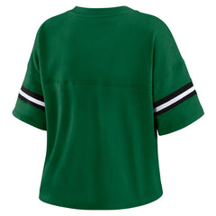 Milwaukee Bucks WEAR by Erin Andrews Women's Plus Size Color Block Boxy V-Neck T-Shirt Hunter Green