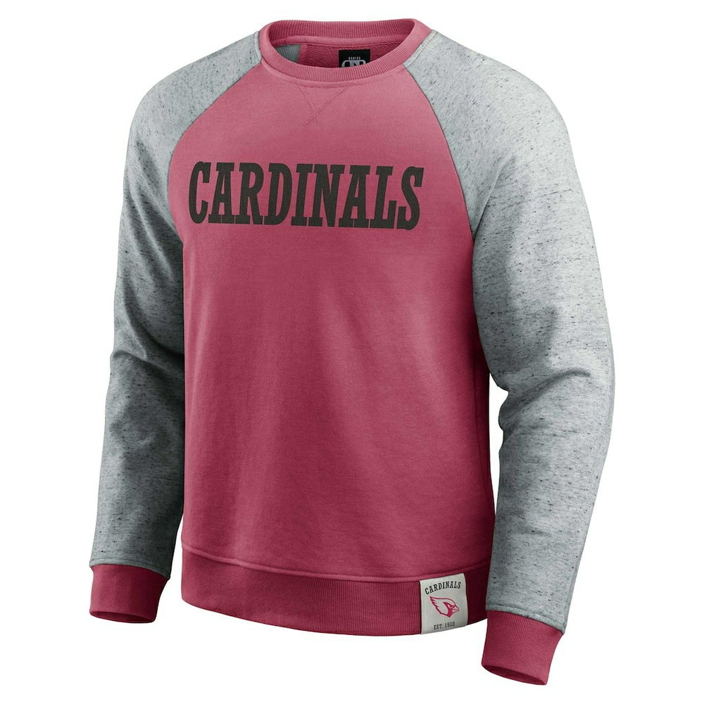Arizona Cardinals Darius Rucker Collection Colorblock Pullover Sweatshirt Cardinal/Heather Gray
