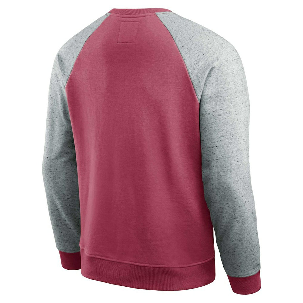 Arizona Cardinals Darius Rucker Collection Colorblock Pullover Sweatshirt Cardinal/Heather Gray