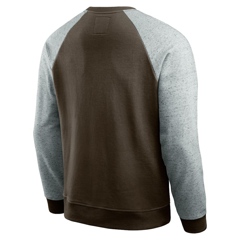 Cleveland Browns Darius Rucker Collection Colorblock Pullover Sweatshirt Brown/Heather Gray