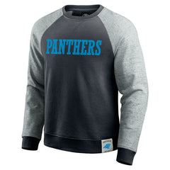 Carolina Panthers Darius Rucker Collection Colorblock Pullover Sweatshirt Black/Heather Gray