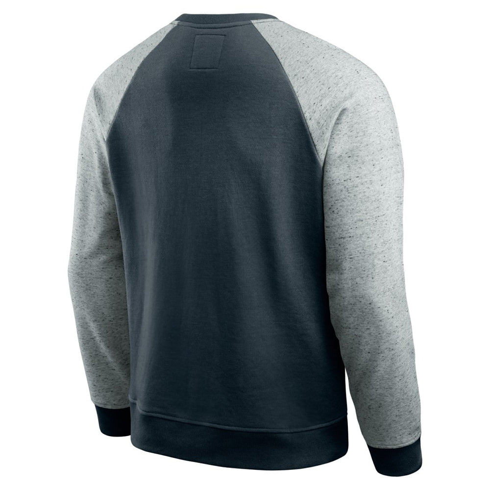 Houston Texans Darius Rucker Collection Colorblock Pullover Sweatshirt Navy/Heather Gray