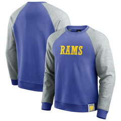 Los Angeles Rams Darius Rucker Collection Colorblock Pullover Sweatshirt Royal/Heather Gray