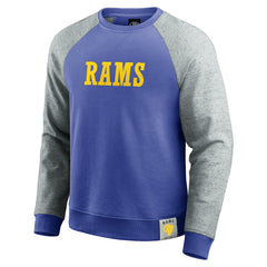 Los Angeles Rams Darius Rucker Collection Colorblock Pullover Sweatshirt Royal/Heather Gray