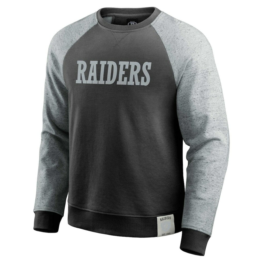 Las Vegas Raiders Darius Rucker Collection Colorblock Pullover Sweatshirt Black/Heather Gray