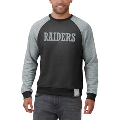 Las Vegas Raiders Darius Rucker Collection Colorblock Pullover Sweatshirt Black/Heather Gray