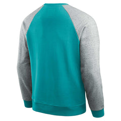 Miami Dolphins Darius Rucker Collection Colorblock Pullover Sweatshirt Aqua/Heather Gray