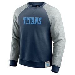 Tennessee Titans Darius Rucker Collection Colorblock Pullover Sweatshirt Navy/Heather Gray