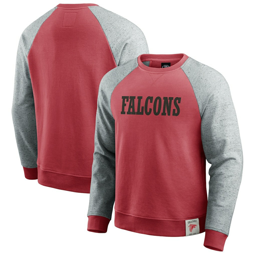 Atlanta Falcons Darius Rucker Collection Colorblock Pullover Sweatshirt Red/Heather Gray