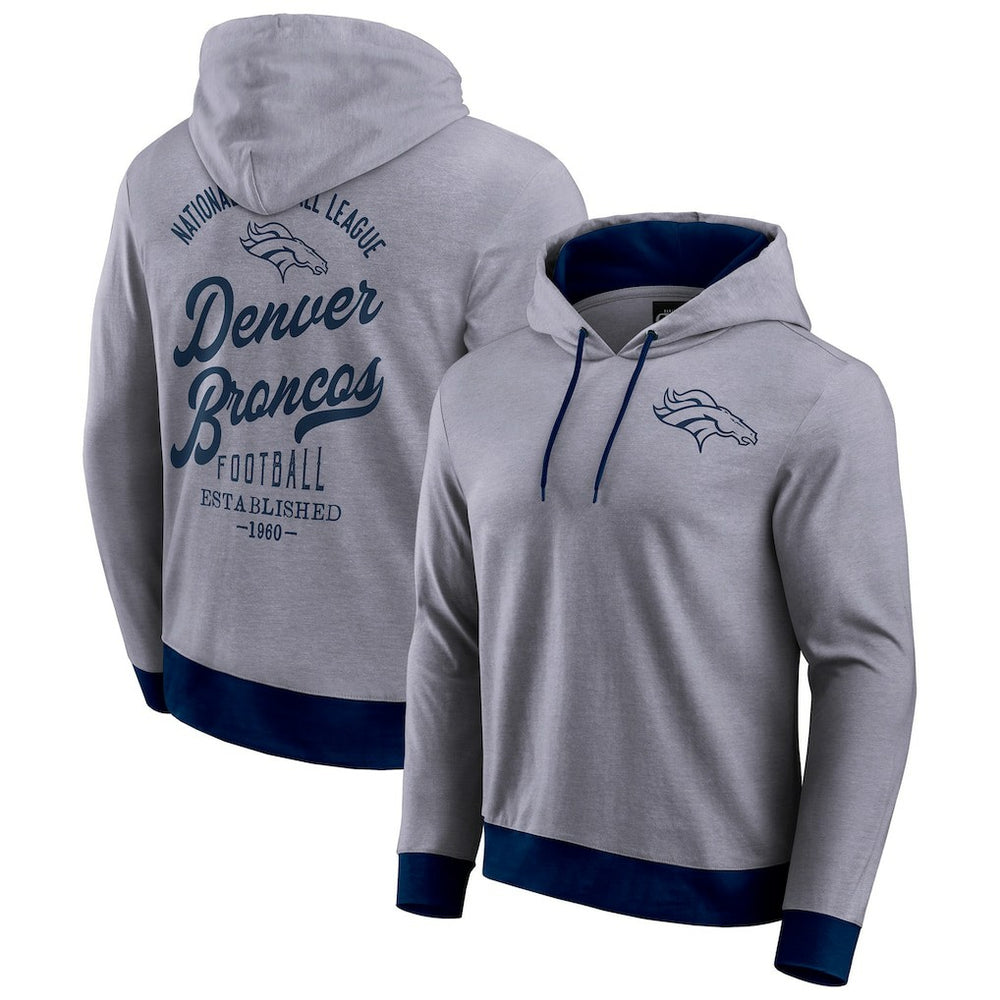 Denver Broncos Darius Rucker Collection Tonal Knit Pullover Hoodie Navy
