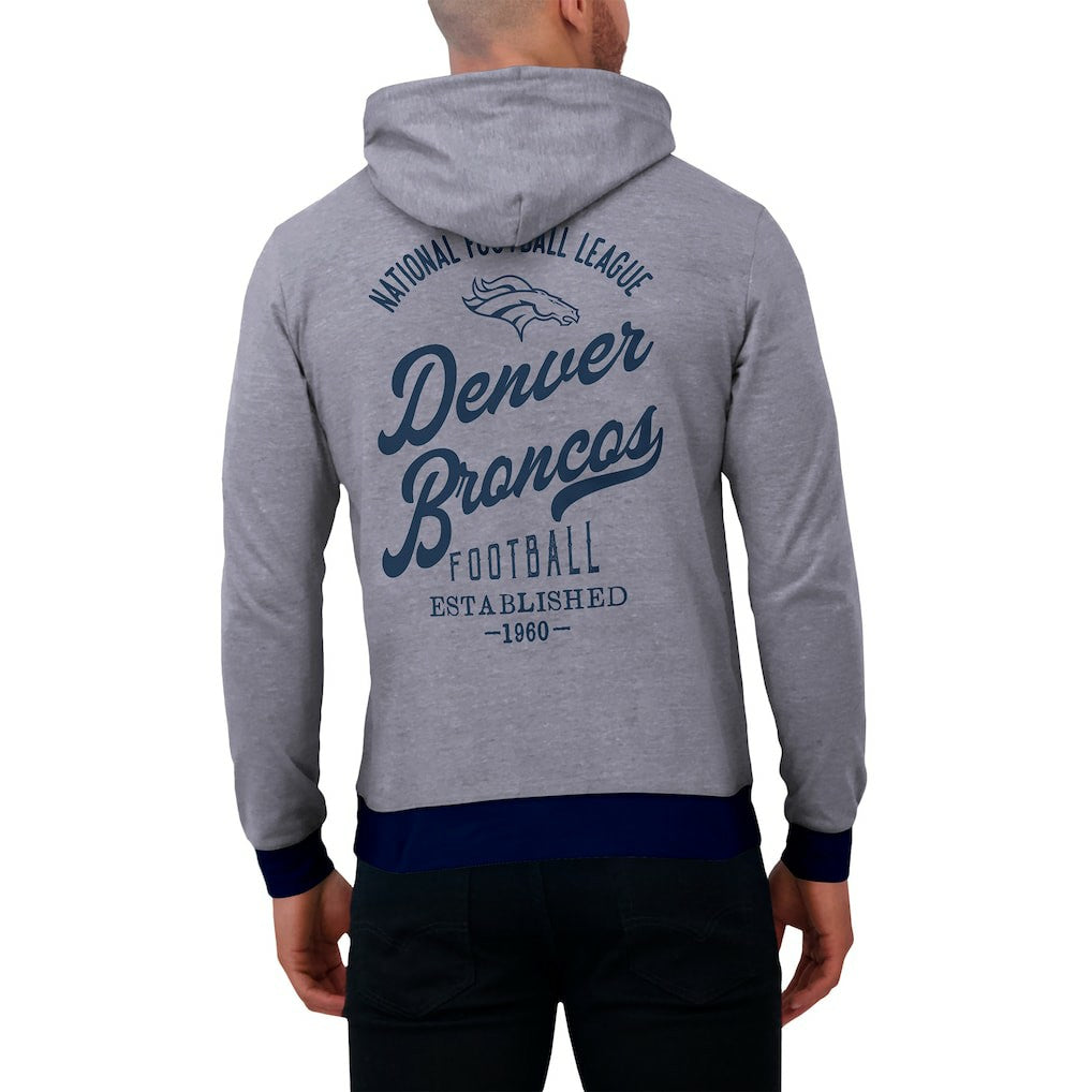 Denver Broncos Darius Rucker Collection Tonal Knit Pullover Hoodie Navy