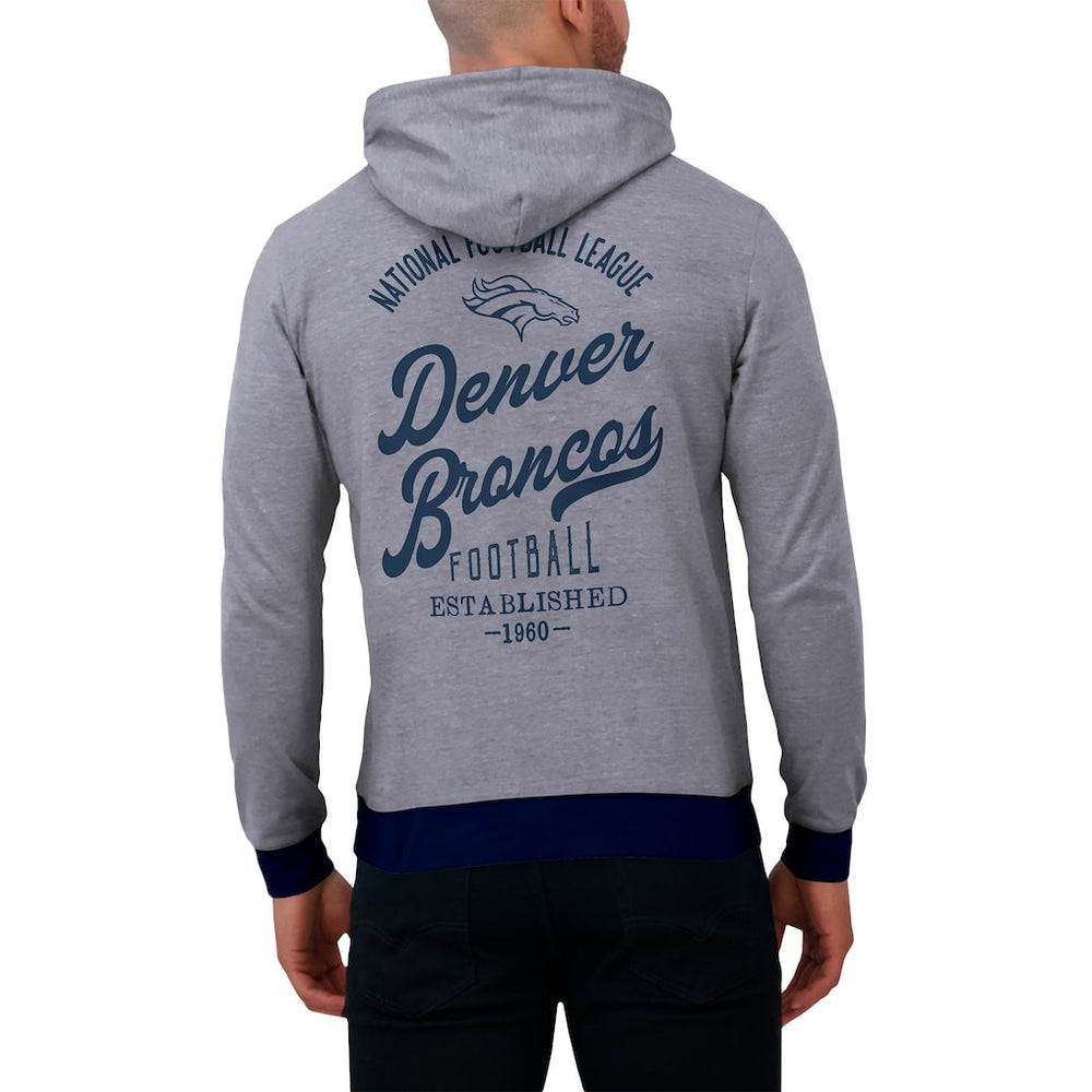 Denver Broncos Darius Rucker Collection Tonal Knit Pullover Hoodie Navy