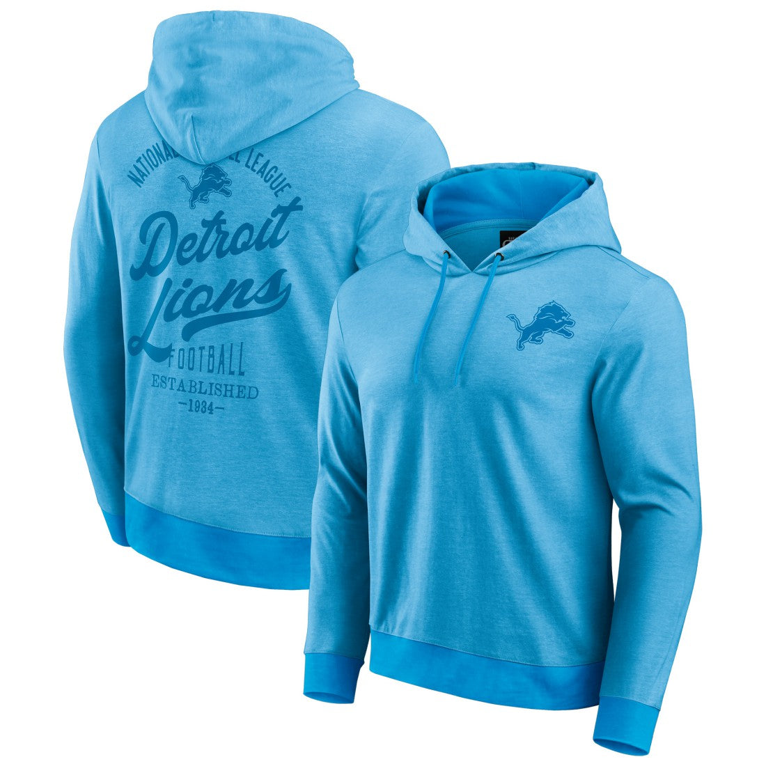 Detroit Lions Darius Rucker Collection Tonal Knit Pullover Hoodie Blue