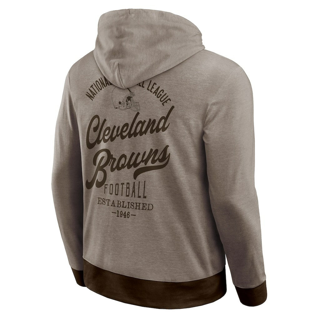 Cleveland Browns Darius Rucker Collection Tonal Knit Pullover Hoodie Brown