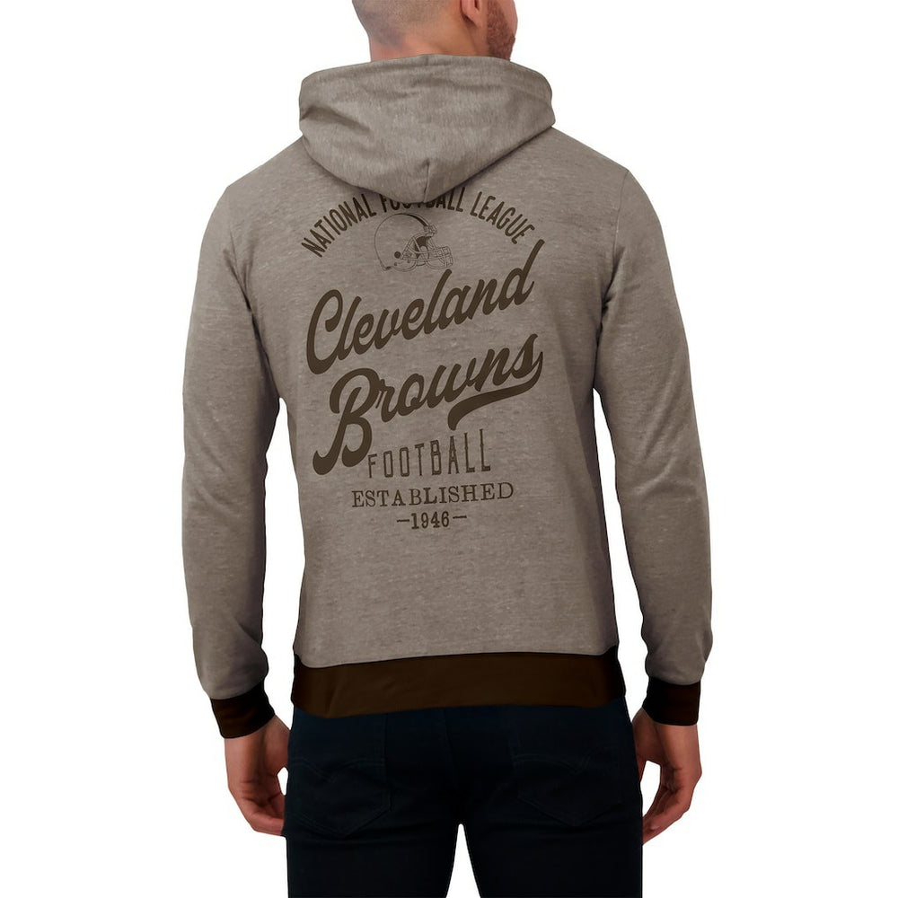 Cleveland Browns Darius Rucker Collection Tonal Knit Pullover Hoodie Brown