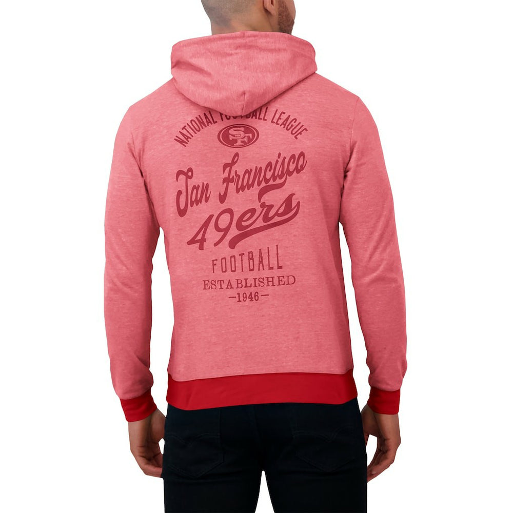 San Francisco 49ers Darius Rucker Collection Tonal Knit Pullover Hoodie Scarlet
