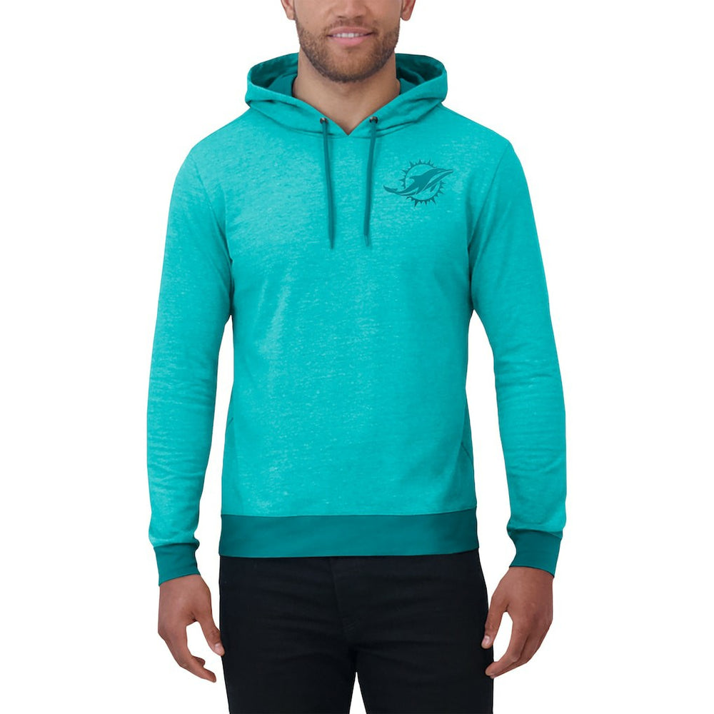 Miami Dolphins Darius Rucker Collection Tonal Knit Pullover Hoodie Aqua