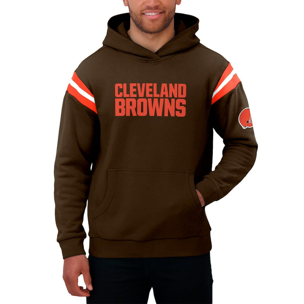 Cleveland Browns Darius Rucker Collection Football Washed Pullover Hoodie Brown