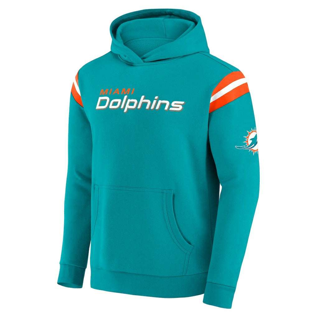 Miami Dolphins Darius Rucker Collection Football Washed Pullover Hoodie Aqua