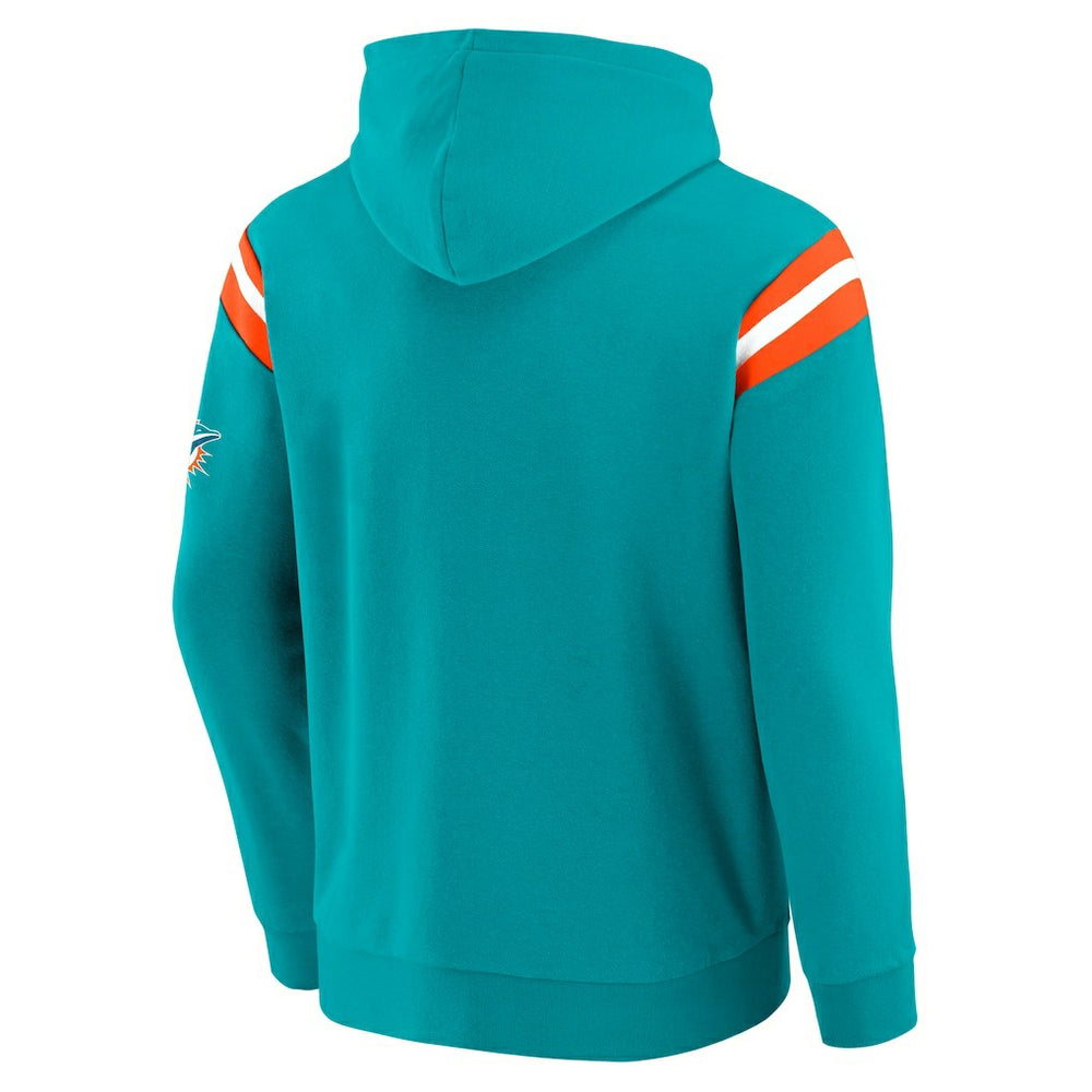 Miami Dolphins Darius Rucker Collection Football Washed Pullover Hoodie Aqua