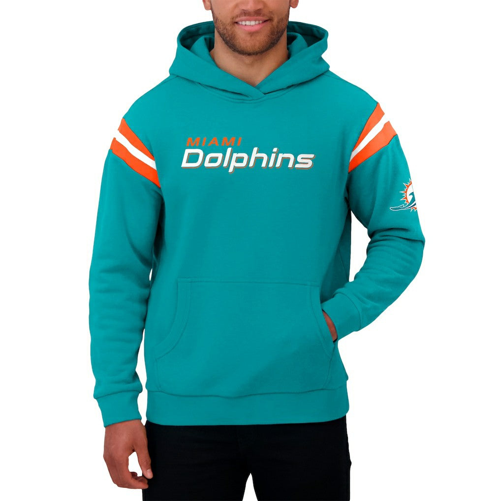Miami Dolphins Darius Rucker Collection Football Washed Pullover Hoodie Aqua