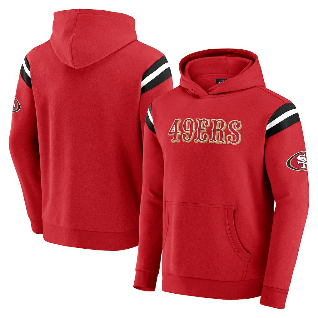 San Francisco 49ers Darius Rucker Collection Football Washed Pullover Hoodie Scarlet