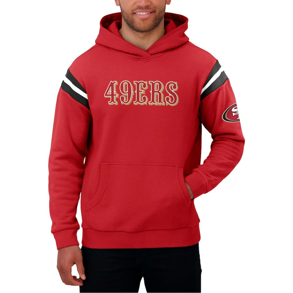 San Francisco 49ers Darius Rucker Collection Football Washed Pullover Hoodie Scarlet