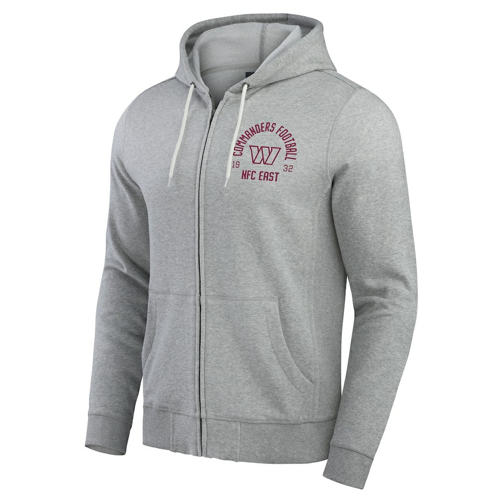 Washington Commanders Darius Rucker Collection Vintage Stripe Full-Zip Hoodie Heather Gray