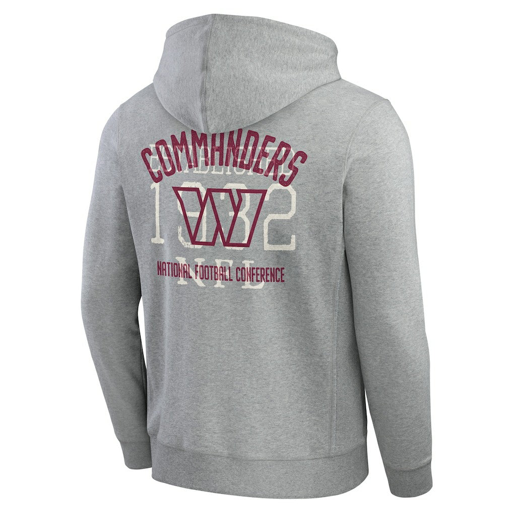 Washington Commanders Darius Rucker Collection Vintage Stripe Full-Zip Hoodie Heather Gray