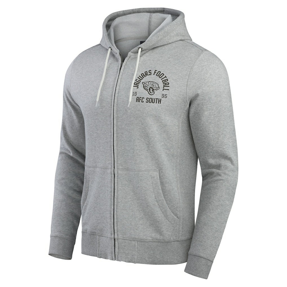 Jacksonville Jaguars Darius Rucker Collection Vintage Stripe Full-Zip Hoodie Heather Gray
