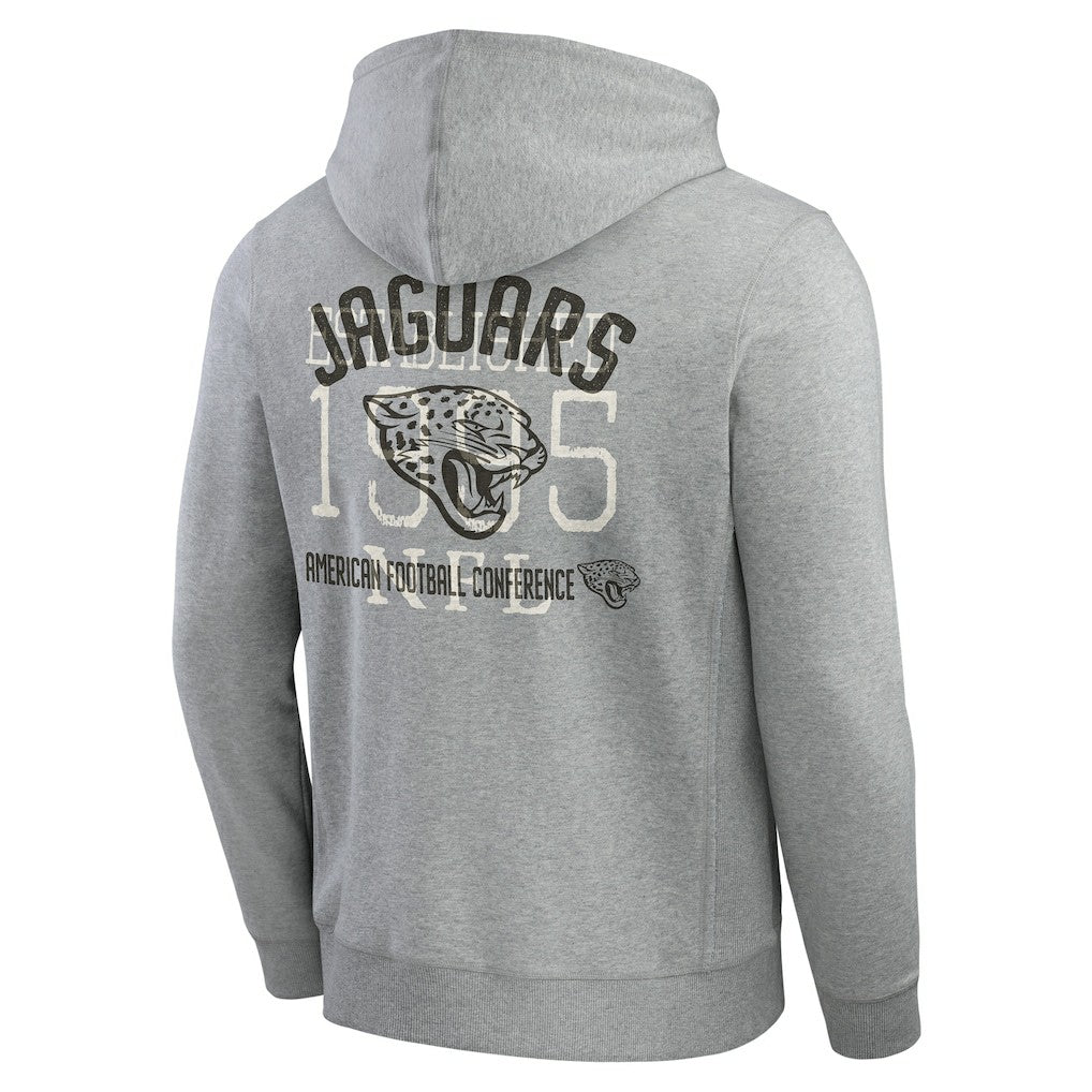 Jacksonville Jaguars Darius Rucker Collection Vintage Stripe Full-Zip Hoodie Heather Gray
