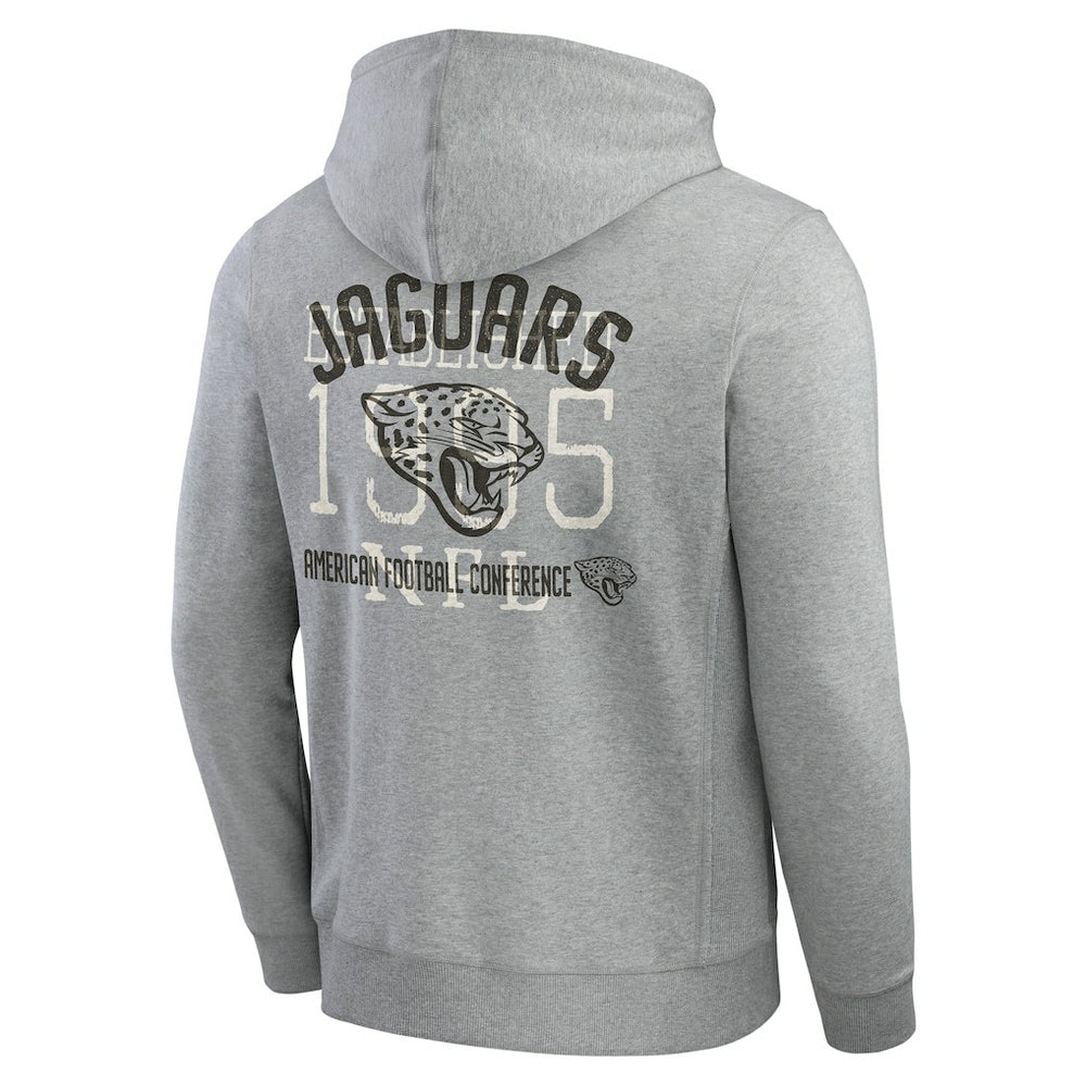Jacksonville Jaguars Darius Rucker Collection Vintage Stripe Full-Zip Hoodie Heather Gray