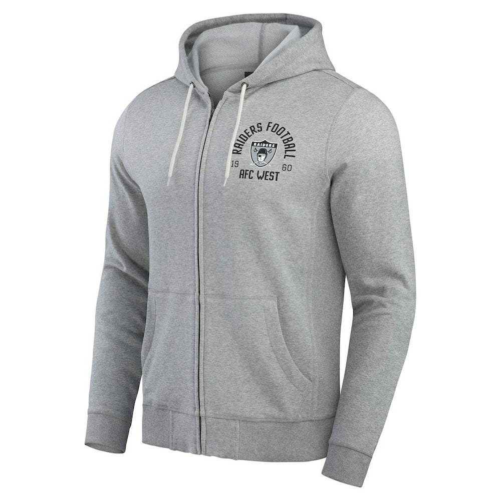 Las Vegas Raiders Darius Rucker Collection Vintage Stripe Full-Zip Hoodie Heather Gray