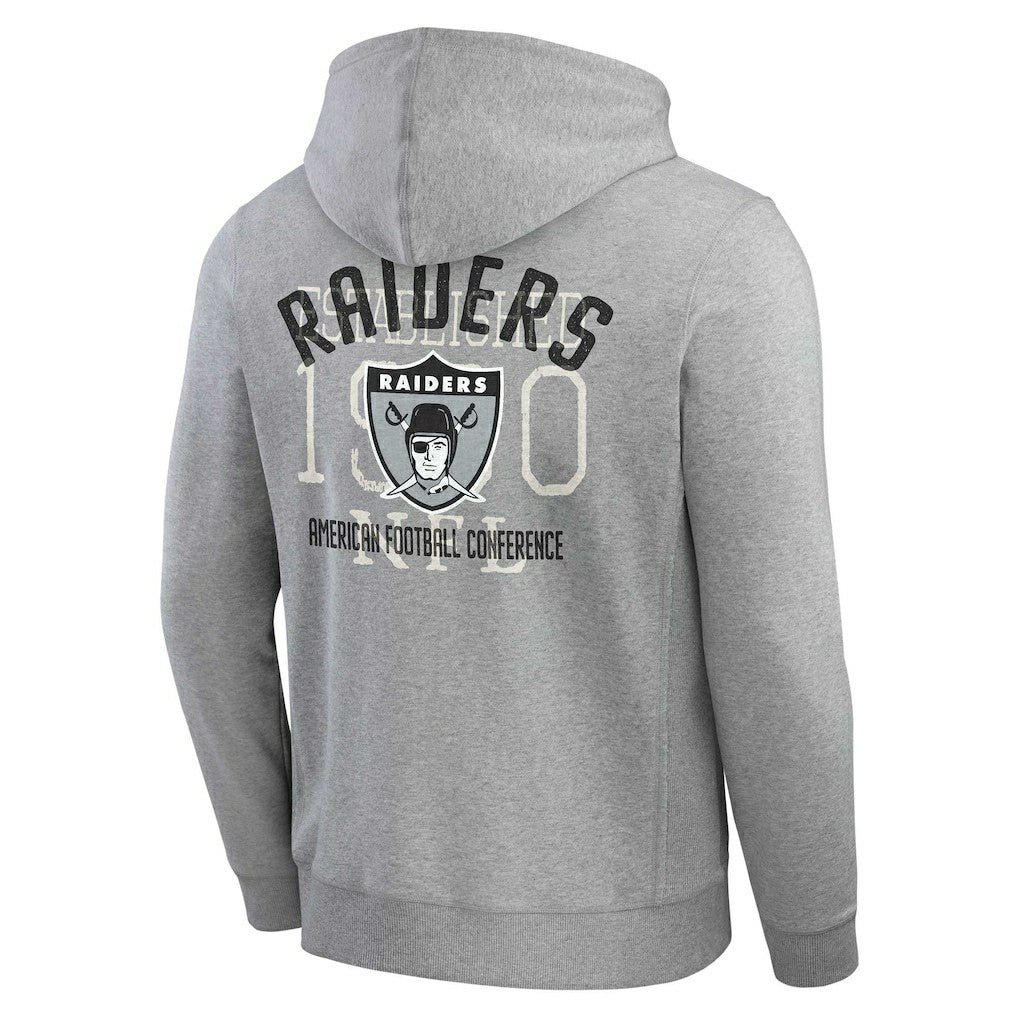 Las Vegas Raiders Darius Rucker Collection Vintage Stripe Full-Zip Hoodie Heather Gray